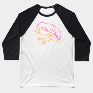 Conch Seashell pink orange Baseball T-Shirt